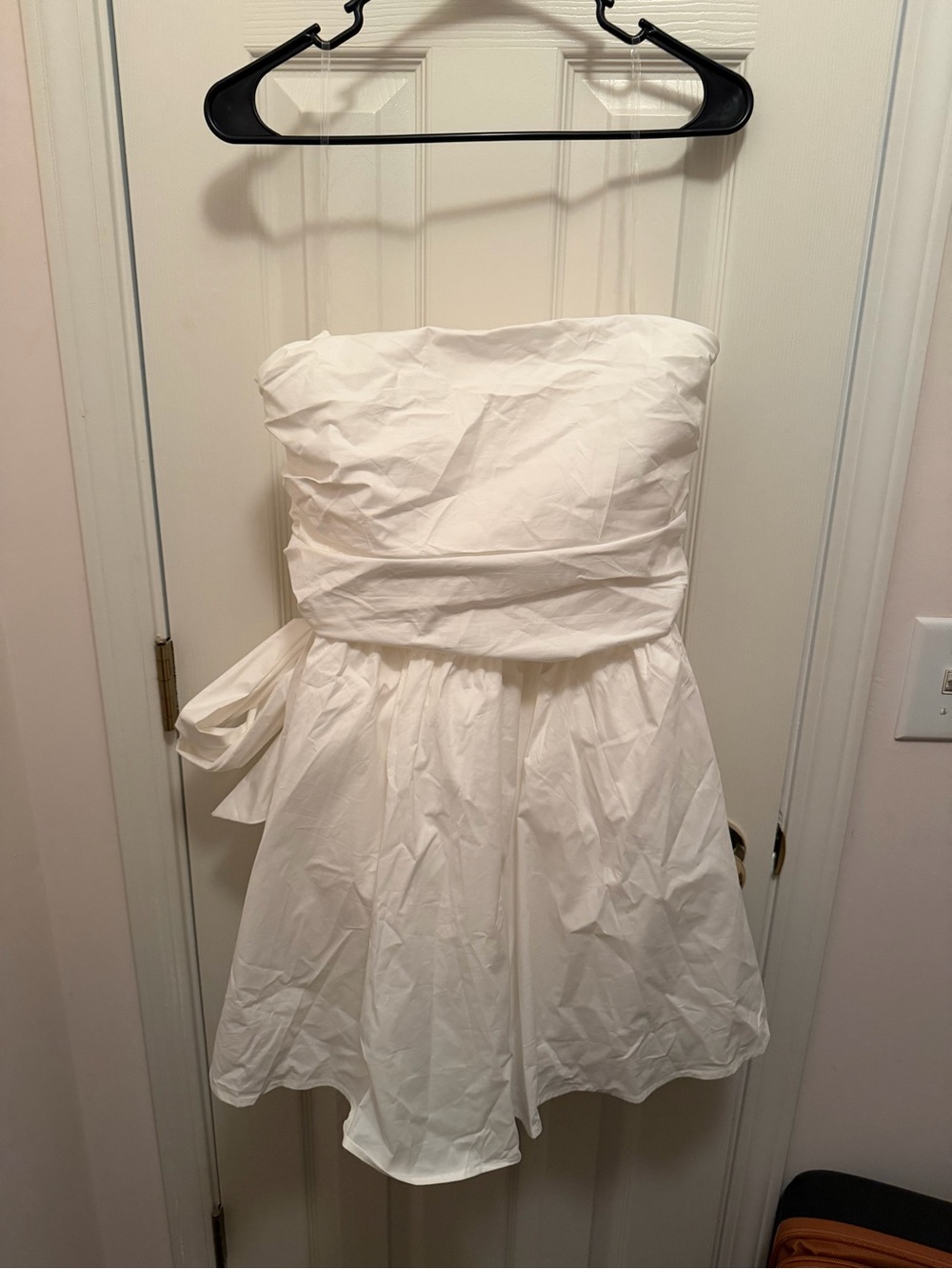 Strapless White A-Line Party Dress